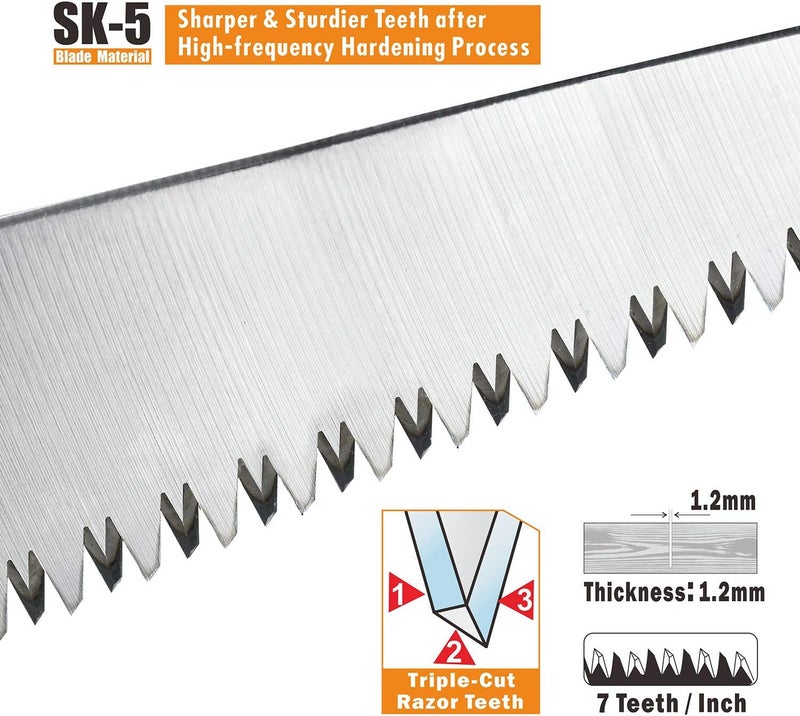 Toolux 8 Inch Folding Saw, SK5 Steel Pruning Hand Saw, Camping Saw for Smooth Cutting, Camping, Gardening, Tree Pruning, Wood Cutting, Compact Design with Non-Slip Ergonomic Handle for Outdoor Use - Image 2